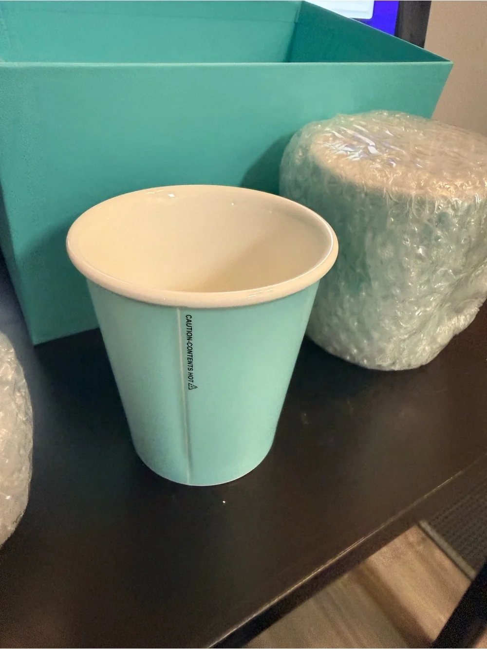 Tiffany & Co. Fine Bone China Paper Cup Espresso Cups Set of 2 w/ Box